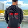 thumbnail image 6 of 5% Nutrition Rich Piana Mens Black Hooded Jacket, OneDayYouMay Full Zip Windbreaker Workout Gym Coat, 6 of 6
