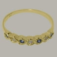 thumbnail image 6 of LBG British Made 9k Yellow Gold Natural Opal & Sapphire Womens Eternity Ring - 33 size options - Size 7, 6 of 9