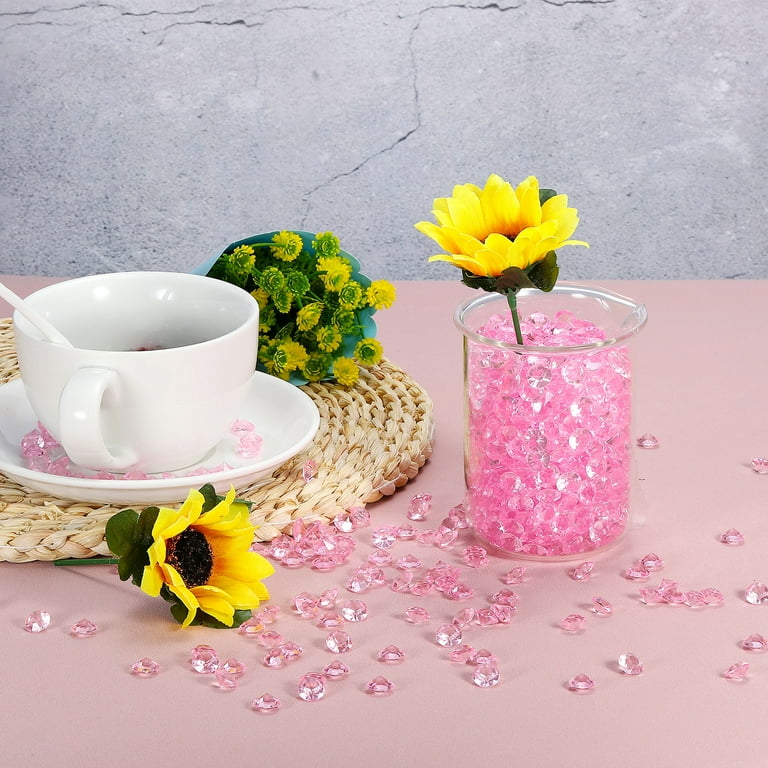 Milifox 6000 Pezzi Acrilico Diamante Gemma Oro Rosa,Diamante Acrilico Gemma per Vaso Riempimento Tabella Decorazione Festa di Compleanno Natale