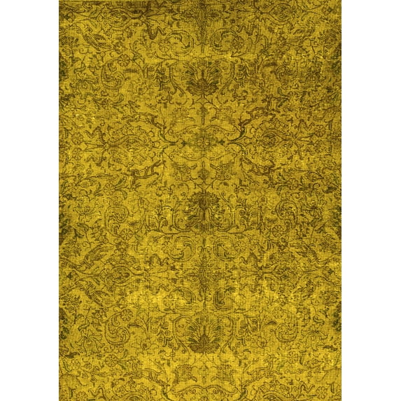 Ahgly Company Indoor Rectangle Persian Yellow Traditional Area Rugs, 2' x 4'