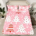 thumbnail image 2 of Feelyou Red Dots Christmas Tree Twin Sheet Sets, Princess Pink Cartoon Twin Fitted Sheet, Happy New Year Flat Sheet, Super Cozy Room Decor, 3-Piece, 2 of 7