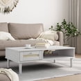 thumbnail image 1 of vidaXL Coffee Table SENJA Rattan Look White 100x55x33 cm Solid Wood, 1 of 5