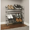 Mainstays 4Tier Shoe Rack Black Rod, Steel Powder Coating Silver, up