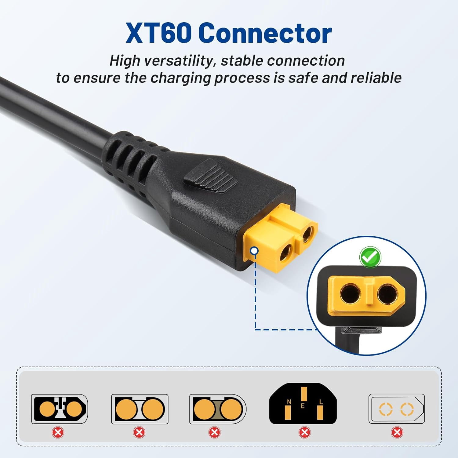 12V XT60 Car Charging Cable Cigarette Lighter for Bluetti EB55 Charger Adapter Compatible with Anker 757/767 Ecoflow Delta/River Series Portable Power Station