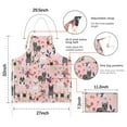 thumbnail image 7 of French Bulldog Dog with Pioneer Flower Apron-Garden Aprons for Women with Pockets-Cotton Linen Waterproof Kitchen Cooking Gardening Aprons Adjustable for Kitchen,Cooking,BBQ and Salon 33x27 Inch, 7 of 7