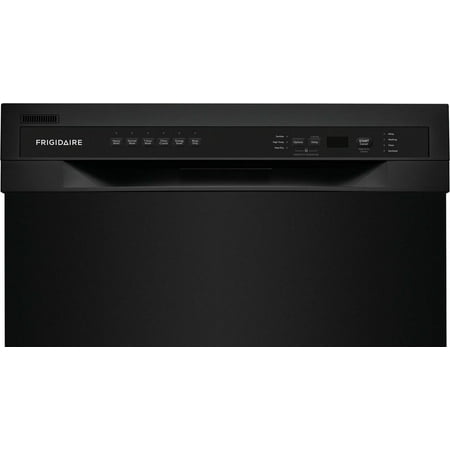 Frigidaire - 24" Compact Front Control Built-In Dishwasher with Stainless Steel Tub, 52 dBA - Black