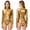 Gold, variant on Women's Shiny Bodysuit Fuax Leather High Neck Long Sleeve Performance Wear Party Role Play Dress Up