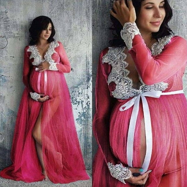 Robe Longue en Dentelle pour Femmes Enceintes, Accessoires de Photographie, Costume