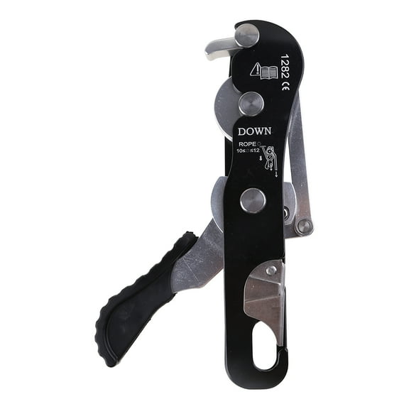 Necvior Professional Rock Climbing Descender Equipment for 10-12mm Rope Self-braking Stop Rope Clamp Grab Rescue Carabiner Rappelling Belay Gear Device