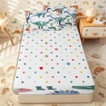 thumbnail image 4 of Erosebridal Watercolor Dinosaur Zipper Full Size Comforter Sets with Fitted Sheet and 2 Pillowcases,Tropical Palm Leaf Secondary Motif Zipper Bedding Set,Teal Ivory,4pcs,Reversible, 4 of 6
