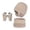 Beige, variant on LIZENG Kids Fleece Lined Hat Scarf Glove Set Winter Thermal Beanie Knitted Neck Warmer Wool Mittens 3 Piece Snow Print Ski Warm Set