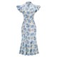 thumbnail image 1 of Mujeres Moda Casual Sexy Cheongsam Mejorado Retro Slim Fit Hollow Dome Bag Nalgas Fishtail Flying Mangas Stand Collar Vestido de longitud media Pompotops ghjkhdj17188, 1 of 9
