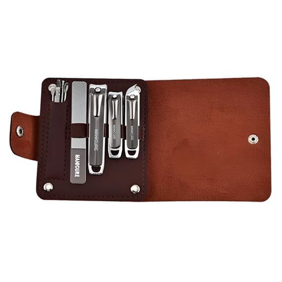 FACEGA Mens Nail Grooming Kit,Efficient Nail Tools,Practical Toenail Clippers,Brown