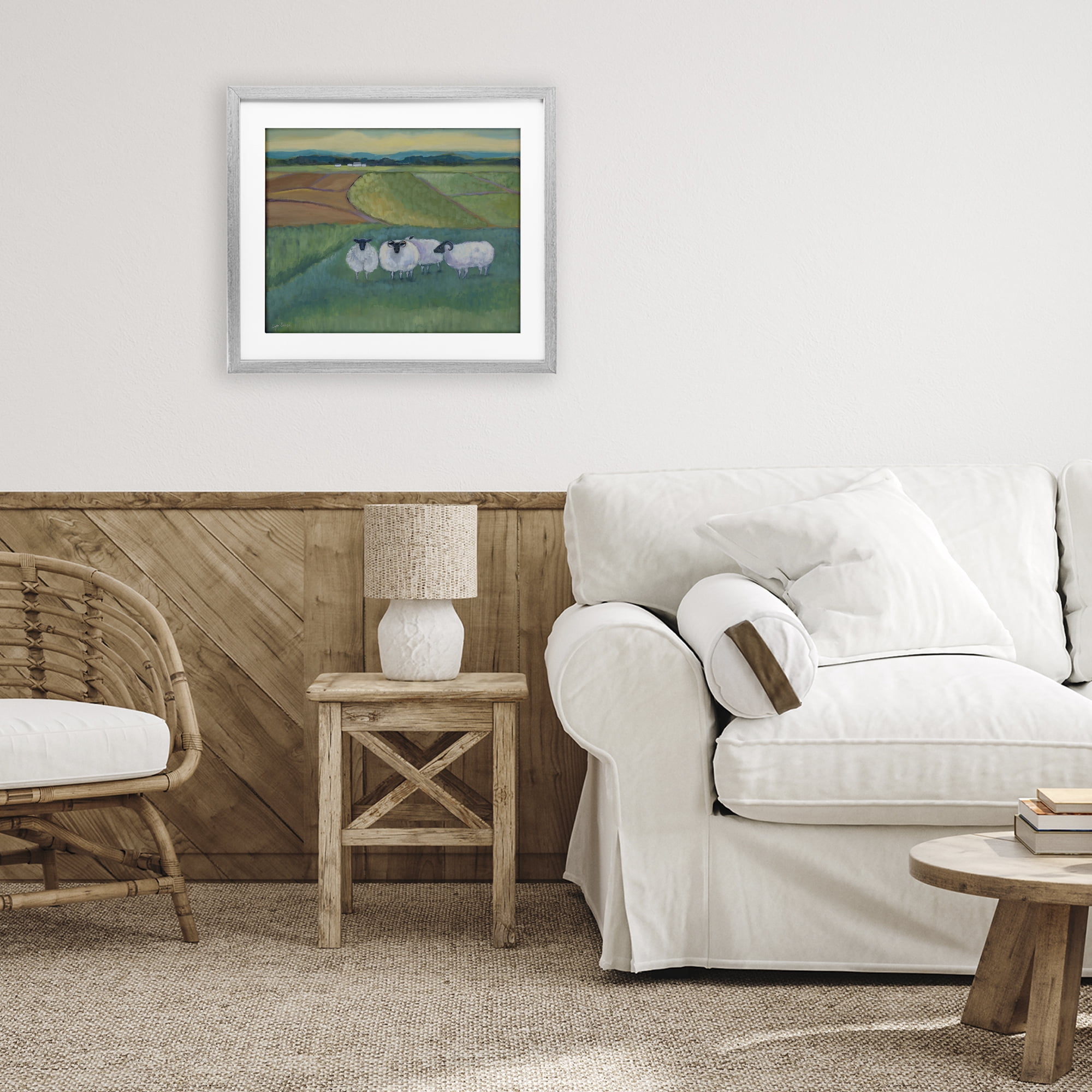 Stupell Industries Sheep Herd Meetup Gray Framed Print Under Glass, design by Lynn Ericson Fine Art