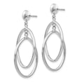 thumbnail image 2 of 14k White Gold Double Oval Drop Dangle Earrings, 2 of 7