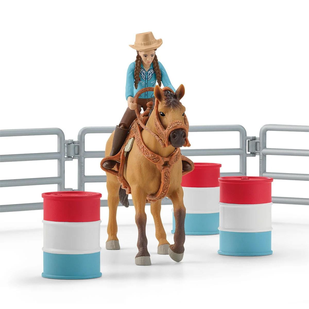 Schleich Rodeo Show - 42PC Western Riding Playset with Cowboy, Cowgirl, Horses and Calf - Barrel Racing and Rodeo Toys for Kids 5+ - 42577