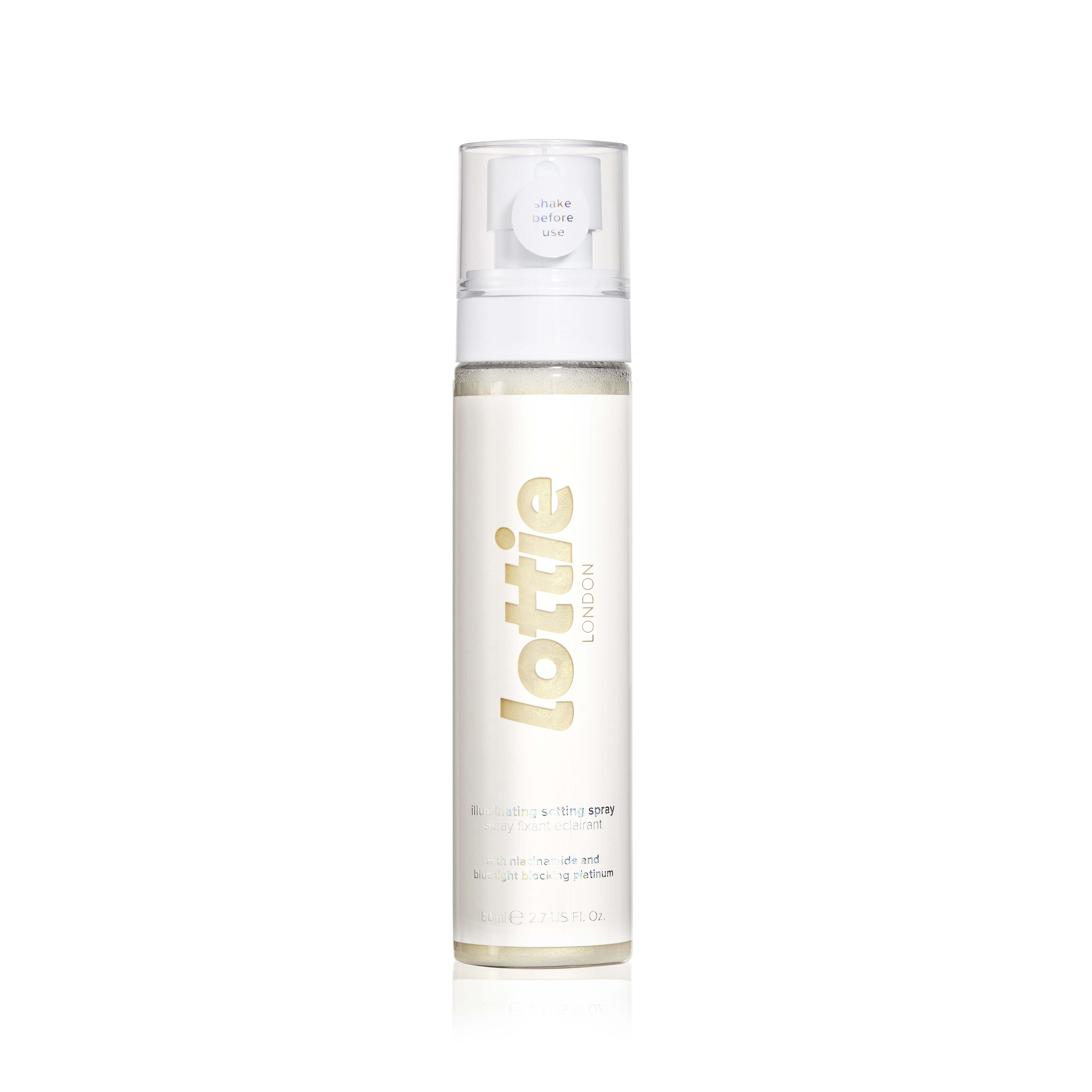 Lottie London Illuminating Setting Spray, 100% Vegan Ultra Fine Mist Makeup Setting Spray, Shimmer Bomb, 2.7 fl oz