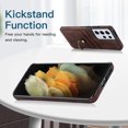 thumbnail image 2 of Feishell Fit for Samsung Galaxy S21 Ultra Case with 360° Rotatable Ring Holder,Shockproof Drop Resistant Premium Plain PU Leather Soft TPU Card Slots Kickstand Back Protective Phone Case,Coffee, 2 of 8