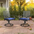 thumbnail image 2 of Costway 2 PCS Outdoor Swivel Chairs Patio Dining Chairs with Padded Cushions High Back Navy, 2 of 9