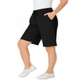 thumbnail image 2 of BLVB Womens Plus Size Sweat Shorts Casual Summer Loose Athletic Bermuda Shorts Drawstring Waist Lounge Running Shorts with Pockets, 2 of 7