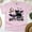 Light Pink, variant on Women's Short Sleeve Graphic T-Shirt, Black Cat with Bat Wings, Batty Feline Print , Navy, Size M