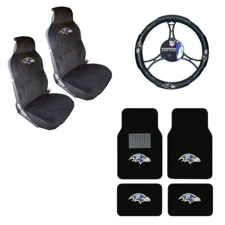 Baltimore Ravens Book Cover - Show off Your Team Spirit. Baltimore Ravens 4 Pc Carpet Floor Mats And Seat Cover With Wheel Cover