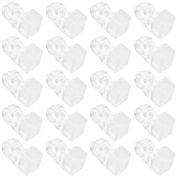 20pcs Clear Plastic Glass Door Retainer Clips with Screws for Cabinets Windows Mirror Hanging Hardware Fixing Panels Shelves