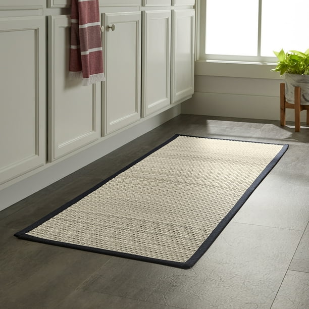Better Homes & Gardens Woven Kitchen Runner Black Border Walmart