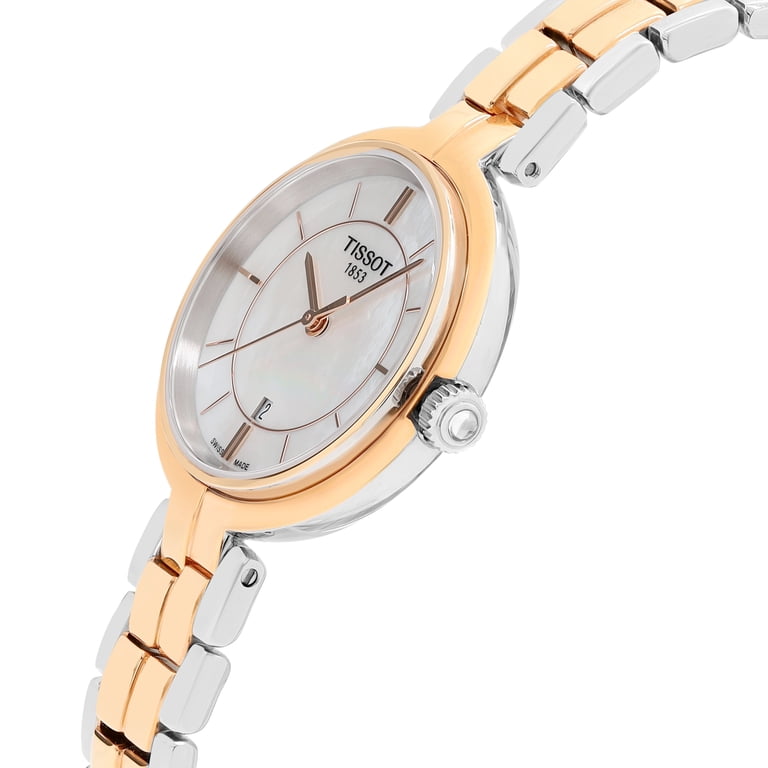 Tissot Flamingo 26mm Two Tone Steel MOP Ladies Quartz Watch  display picture 2