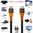 thumbnail image 5 of HDMI Cable 10ft 48Gbps, 8K Certified HDMI 2.1 Cable 3D 8K@60 4K@120/144Hz Braided HDMI Cable Cord Support eARC HDR10 HDCP 2.2&2.3, 5 of 6