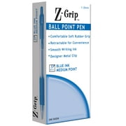 Zebra Z-Grip Retractable Ballpoint Pens Medium Point Blue Ink 563223