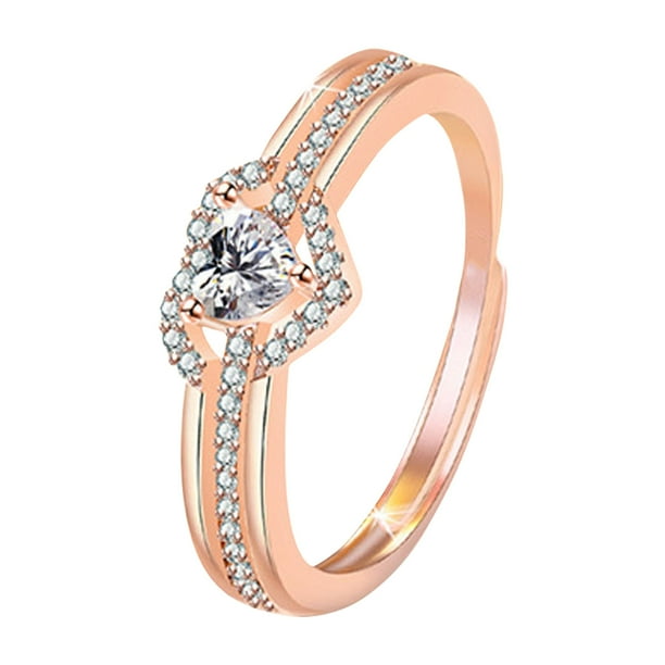Anillos de plata para mujer Anillos de nudo Anillos de dedo abierto Anillos de corazón con circonita cúbica Anillos de hija de polilla Joyería Anillos ajustables para mujeres