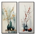 thumbnail image 2 of Designart "Blue Yellow Minimalist Oasis Pottery" Minimalism Framed Wall Art Set Of 2 - Teal Abstract Frame Gallery Set For Office Decor, 2 of 7