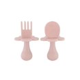 thumbnail image 1 of Grabease Juego de 2 Cubiertos Cuchara y Tenedor de Alimentación , 7+ Meses, Ergonómicas, Libres de BPA, Rosa, 1 of 5