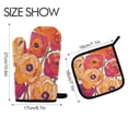 thumbnail image 2 of Yayeee Oven Mitts and Pot Holder Set of 2 Heat Resistant Kitchen Gloves Baking Hot Pad, Orange Hand Drawn Floral, 2 of 5