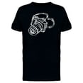 thumbnail image 1 of Camera White Outlines T-Shirt Men -Image by Shutterstock, Male 4X-Large, 1 of 2