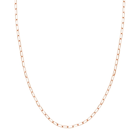 925 Sterling Silver Rose Plated 3.1mm Sparkle-Cut Paper Clip Chain Necklace Lobster Lock Closure 18 In Chain Necklace fo