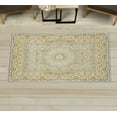 thumbnail image 1 of Oriental Decorative Rug, Vintage Design Antique Artwork Mandala Look Boho Floral Design Print, Quality Carpet for Bedroom Dorm and Living Room, 6 Sizes, Yellow Cream, by Ambesonne, 1 of 1