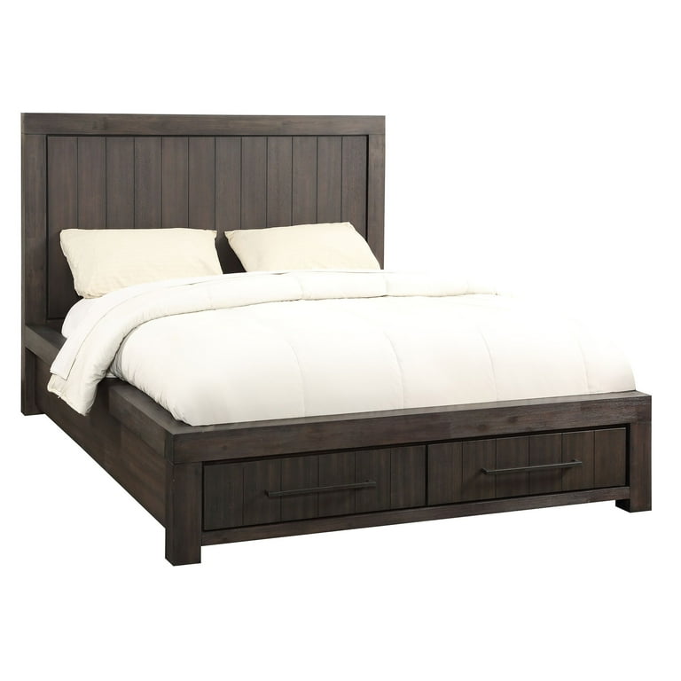 Hayden Casual Modern Queen Storage Bed in Acacia Dusky Gray