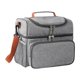 thumbnail image 1 of Bolsa térmica para lonchera, bolsa térmica de 2 capas, reutilizable, con correa extraíble. Gris, 1 of 9