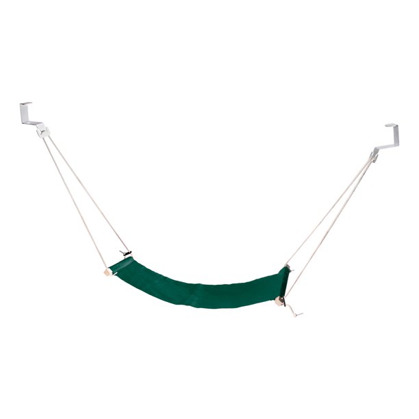 Hamaca para pies Uxcell bajo escritorio, reposapiés ajustable con ganchos, reposapiés portátil, estilo verde oscuro 1