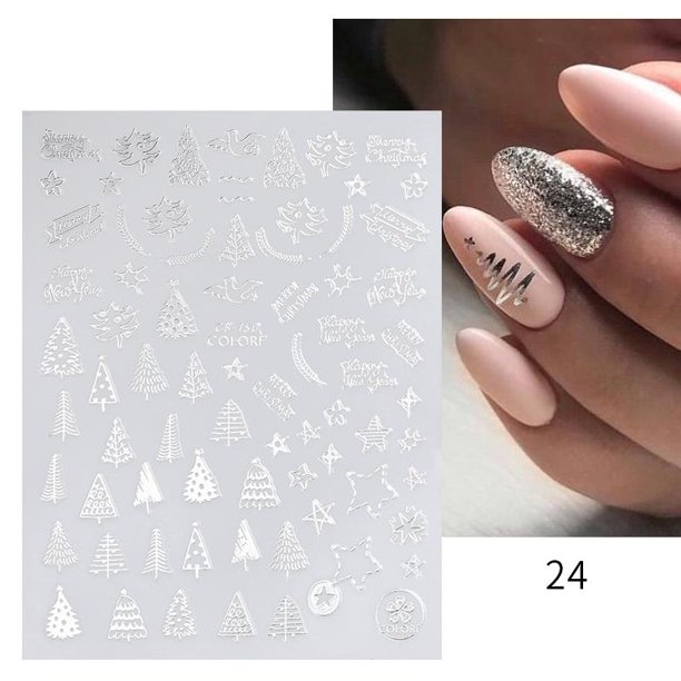 1 unidad de pegatinas 3D con purpurina reflectante para uñas, diseño de estrella en polvo plateado, láminas de corazón de amor láser, decoración brillante para manicura, nuevo zhangmengya LED