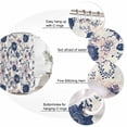 thumbnail image 3 of Navy Blue Floral Bathroom Shower Curtains with 12 Hooks Polyester Waterproof Shower Curtain for Stalls and Bathtubs Vintage Watercolor Botanical Flower Leaf Decorative Bathroom Curtain 36x72 Inches, 3 of 9