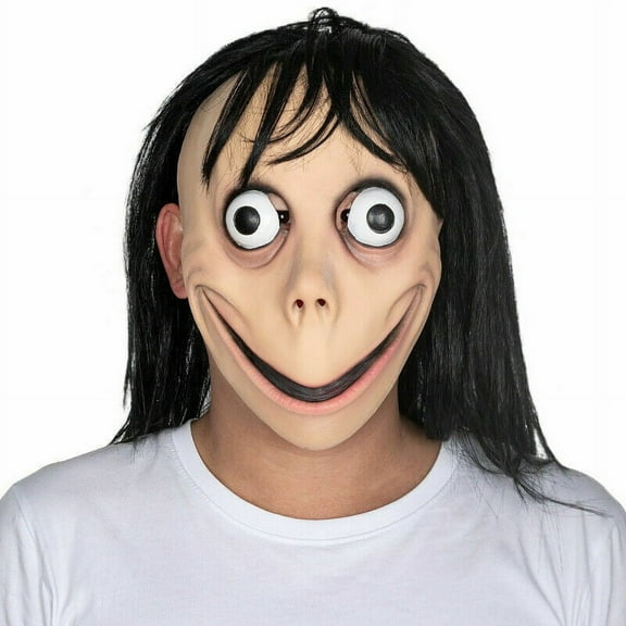 Lelaffet Full Head Mask Adult Latex Masks with Long Hair Accessory