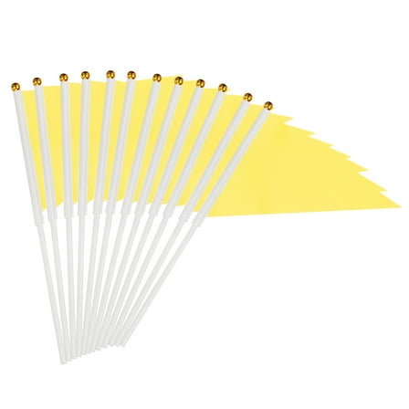 Uxcell 8x3 Inch Mini Pennant Flags, 25 Pcs Small Handheld Flag for DIY Celebration Sports,Yellow