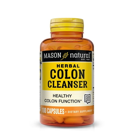 Mason Natural Herbal Colon Cleanser - Healthy Bowel Function & Detoxification, 100 Capsules