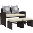 thumbnail image 1 of Outsunny Mobilier de Patio en Osier avec Coussins, Ensembles de Conversation, Beige, 1 of 10