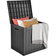 thumbnail image 4 of RAINDROPS 30 Gallon Weather-Resistant Outdoor Storage Box with Lockable Lid, Side Handles, Resin Construction for Patio Cushions, Garden Tools - Black, 4 of 7