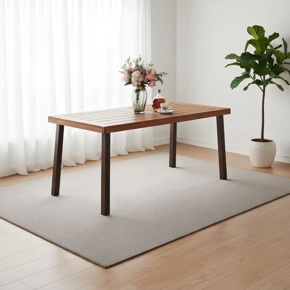 Barara King Outdoor Picnic Tables,Patio Table for Outdoor Use,Rectangular Acacia Wood Rustic Dining Furniture Table