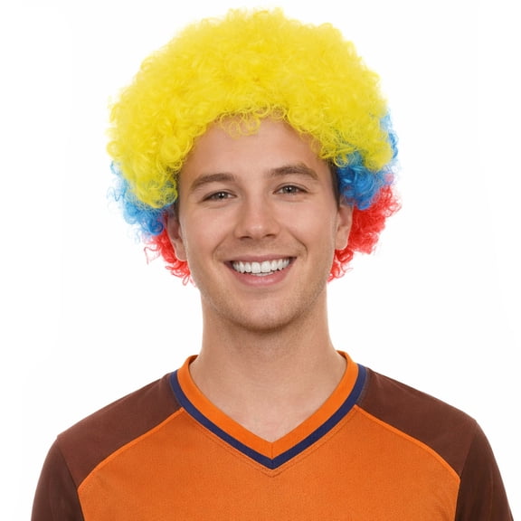 Ecuador Sport Fun Wig | Red Blue Yellow Jumbo Wig